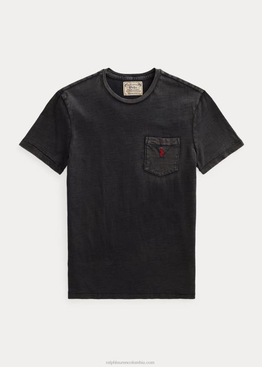playera slim fit personalizada con bolsillo de jersey hombres negro Ralph Lauren 2XR2V316