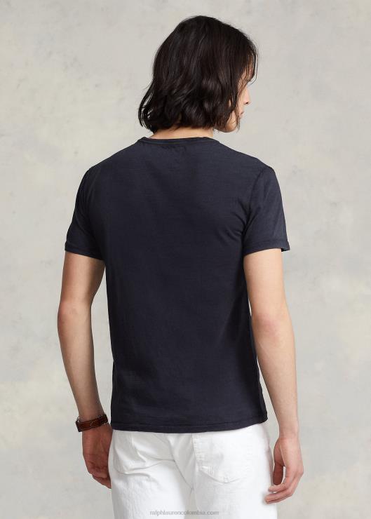 playera slim fit personalizada con bolsillo de jersey hombres negro Ralph Lauren 2XR2V316