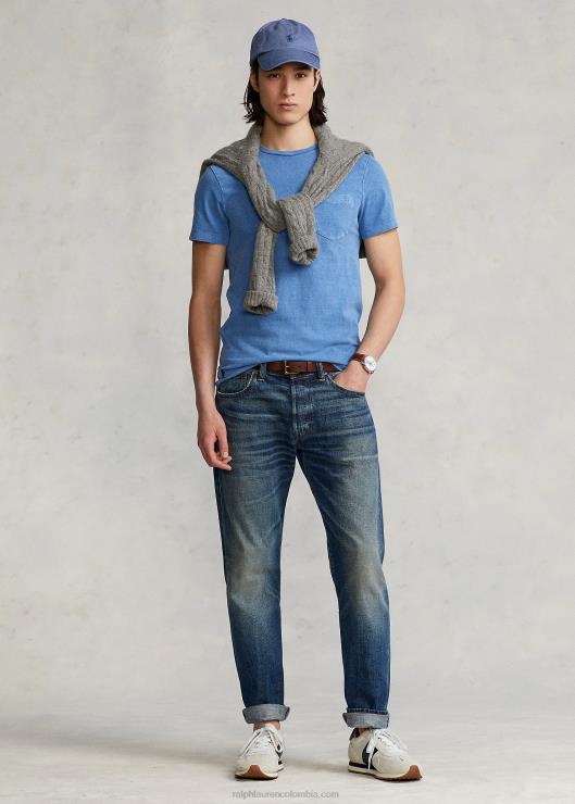 playera slim fit personalizada con bolsillo de jersey hombres retirarse azul Ralph Lauren 2XR2V8557