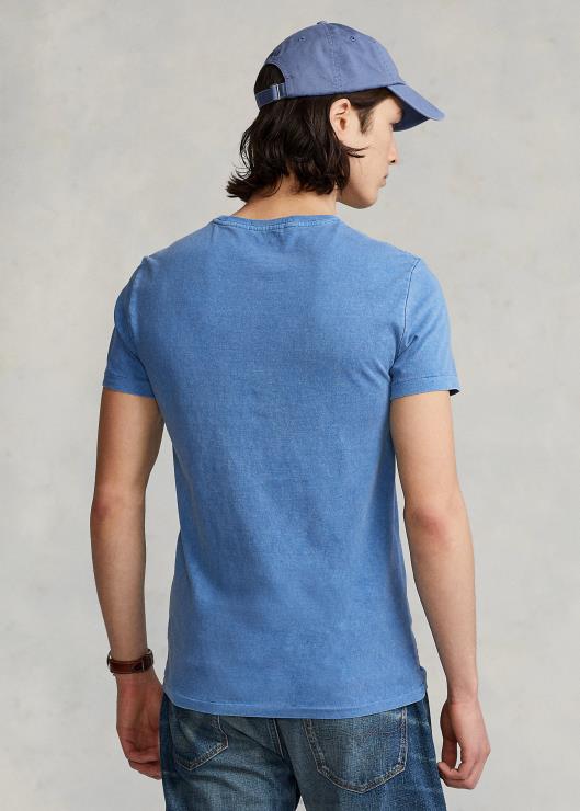 playera slim fit personalizada con bolsillo de jersey hombres retirarse azul Ralph Lauren 2XR2V8557