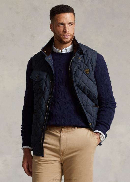 chaleco acolchado repelente al agua hombres marina universitaria Ralph Lauren 2XR2V1926