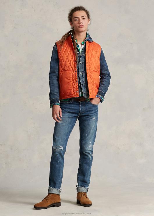 chaleco acolchado repelente al agua hombres universidad naranja Ralph Lauren 2XR2V1198