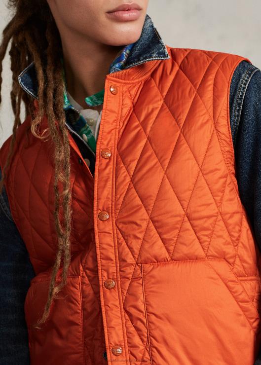 chaleco acolchado repelente al agua hombres universidad naranja Ralph Lauren 2XR2V1198