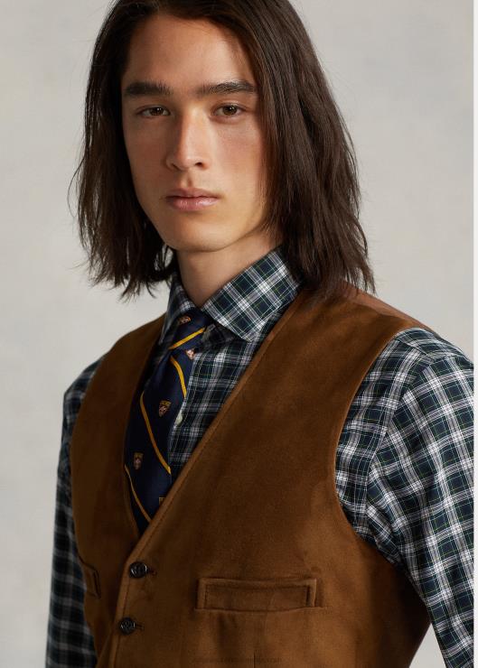 chaleco de ante hombres nuevo rojizo pálido Ralph Lauren 2XR2V1262