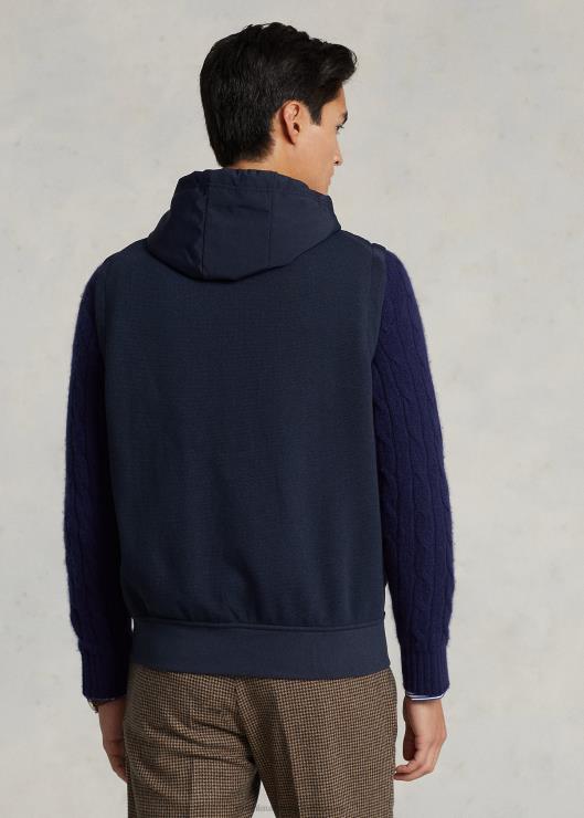 chaleco híbrido con capucha hombres aviador de la marina Ralph Lauren 2XR2V1165