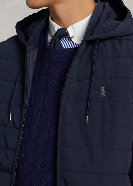 chaleco híbrido con capucha hombres aviador de la marina Ralph Lauren 2XR2V1165
