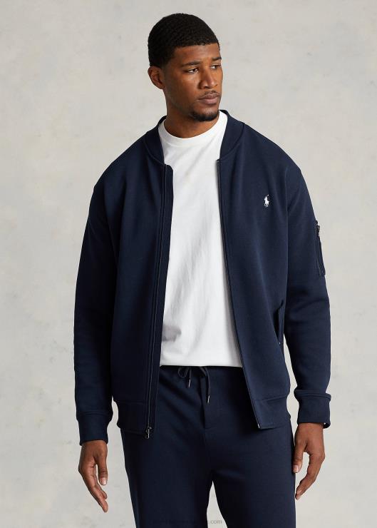 chamarra bomber de punto doble hombres aviador de la marina Ralph Lauren 2XR2V1918