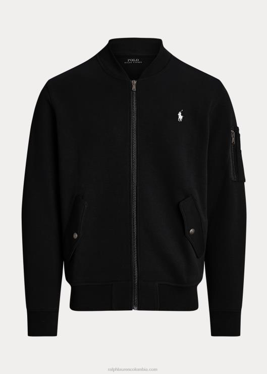 chamarra bomber de punto doble hombres negro Ralph Lauren 2XR2V566