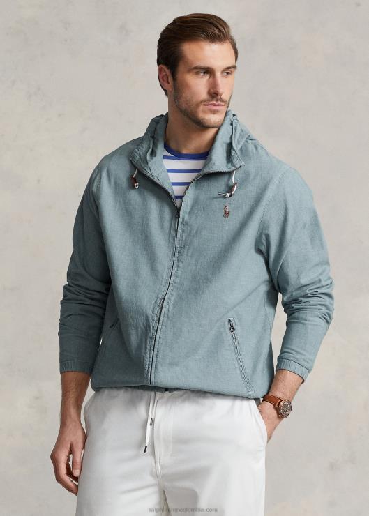 chamarra con capucha de cambray índigo hombresRalph Lauren 2XR2V1384