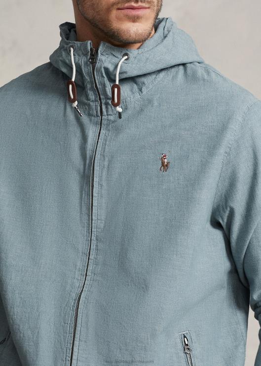 chamarra con capucha de cambray índigo hombresRalph Lauren 2XR2V1384