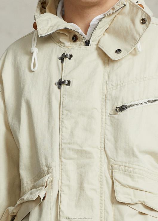 chamarra con capucha y diseño de espiga hombres crema completa Ralph Lauren 2XR2V1258