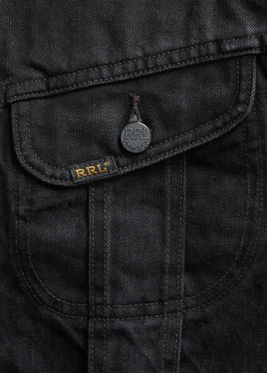 chamarra de camionero de mezclilla negra desgastada hombresRalph Lauren 2XR2V1788