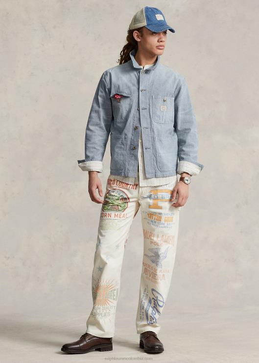 chamarra de mezclilla añil con microcuadros hombres tiverton Ralph Lauren 2XR2V119