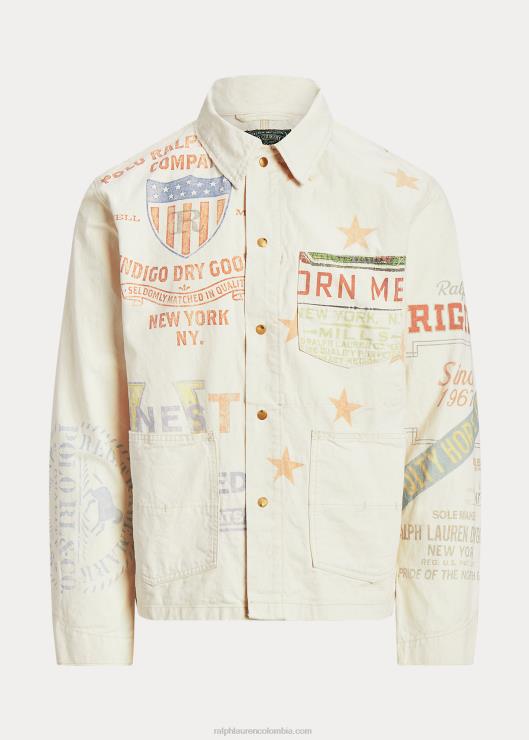chamarra de pintor con gráfico de mezclilla hombres madreselva Ralph Lauren 2XR2V852