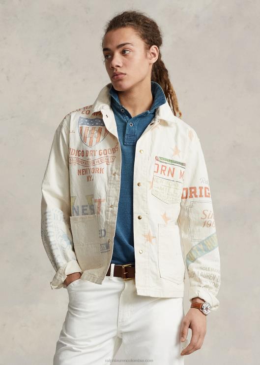 chamarra de pintor con gráfico de mezclilla hombres madreselva Ralph Lauren 2XR2V852