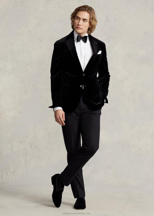 chamarra polo de terciopelo suave hombres negro Ralph Lauren 2XR2V844