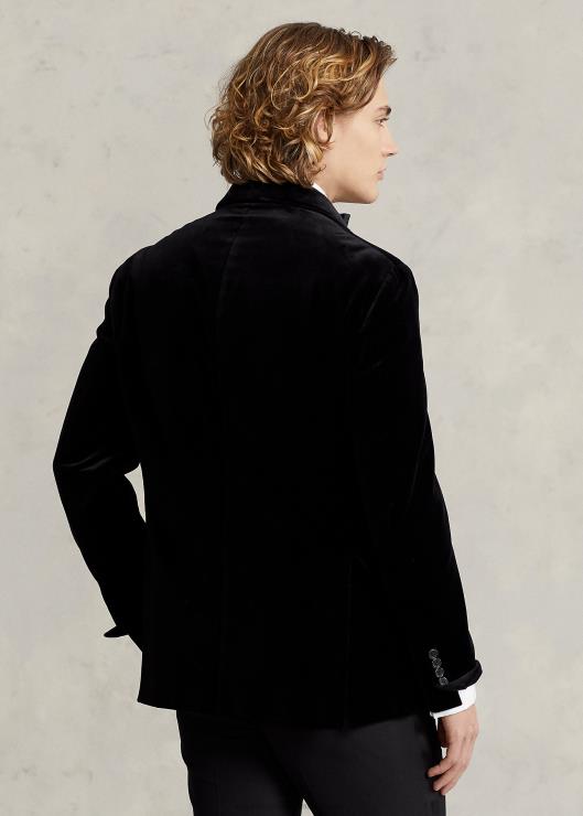 chamarra polo de terciopelo suave hombres negro Ralph Lauren 2XR2V844