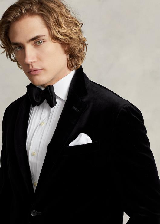 chamarra polo de terciopelo suave hombres negro Ralph Lauren 2XR2V844