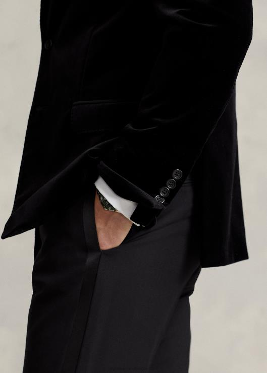 chamarra polo de terciopelo suave hombres negro Ralph Lauren 2XR2V844