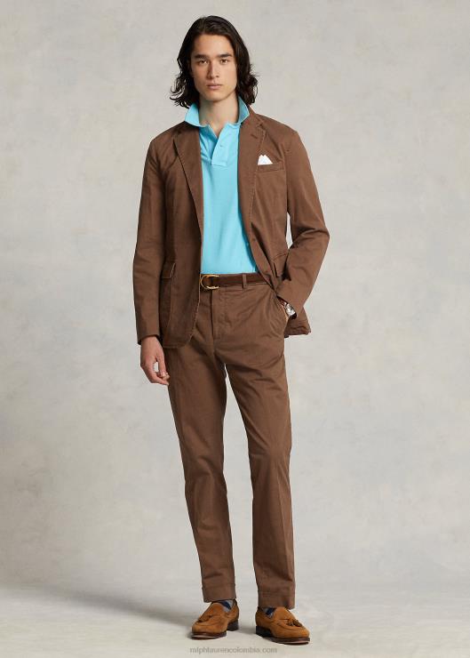 chamarra tipo polo desestructurada y elástica hombres teca Ralph Lauren 2XR2V614