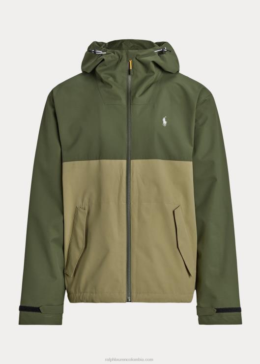 chaqueta con capucha resistente al agua hombres salvia oscura multi Ralph Lauren 2XR2V1174