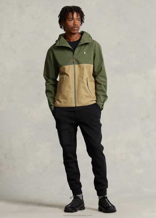 chaqueta con capucha resistente al agua hombres salvia oscura multi Ralph Lauren 2XR2V1174