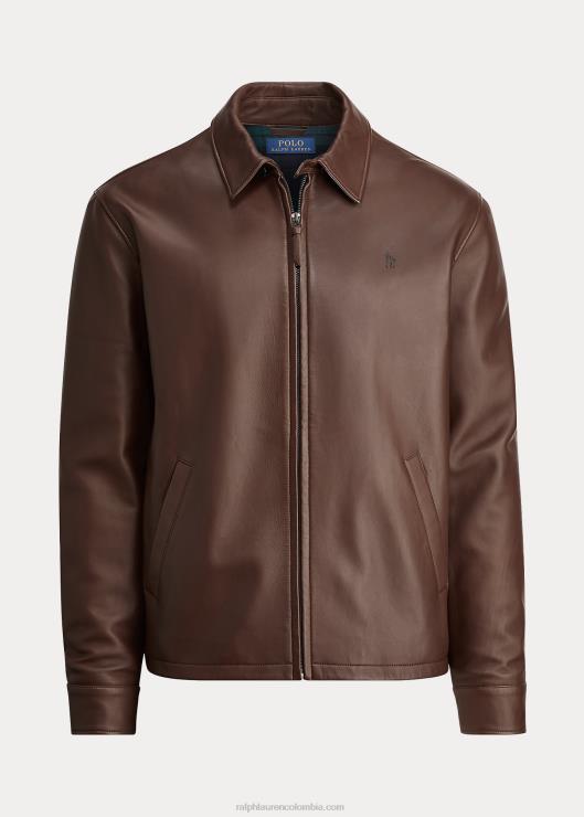 chaqueta de piel de cordero hombres bisonte marrón Ralph Lauren 2XR2V1031