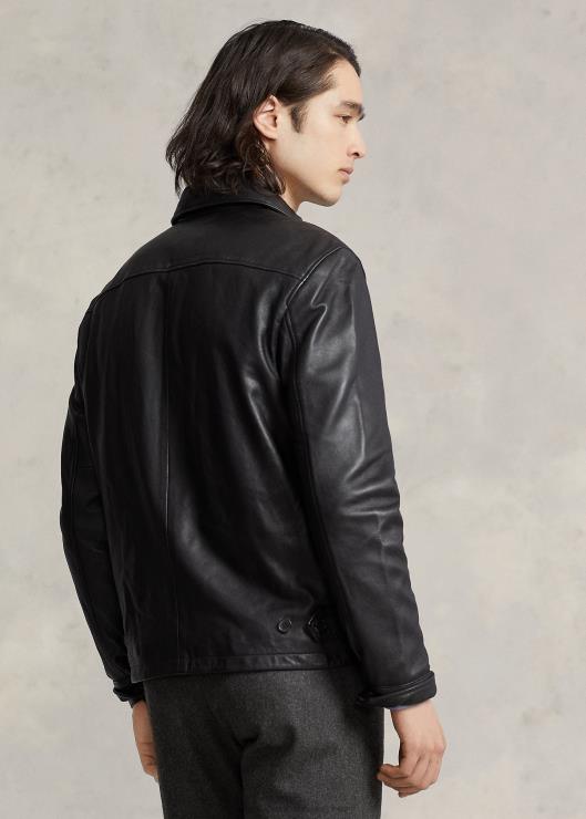chaqueta de piel de cordero hombres negro Ralph Lauren 2XR2V1032