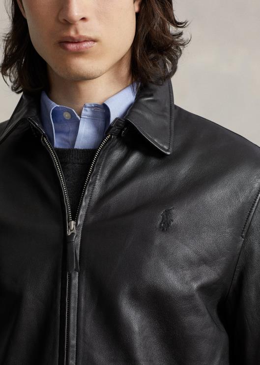 chaqueta de piel de cordero hombres negro Ralph Lauren 2XR2V1032