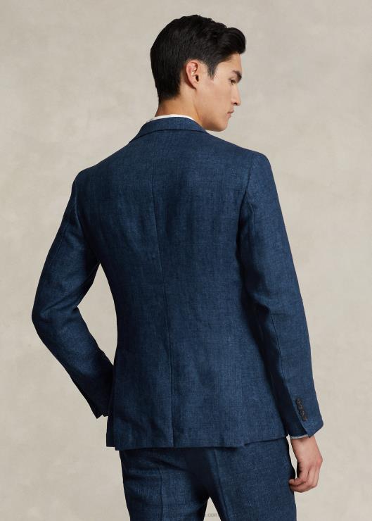 chaqueta de traje de espiga de lino suave de polo hombres Armada Ralph Lauren 2XR2V496