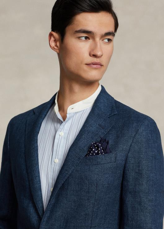 chaqueta de traje de espiga de lino suave de polo hombres Armada Ralph Lauren 2XR2V496