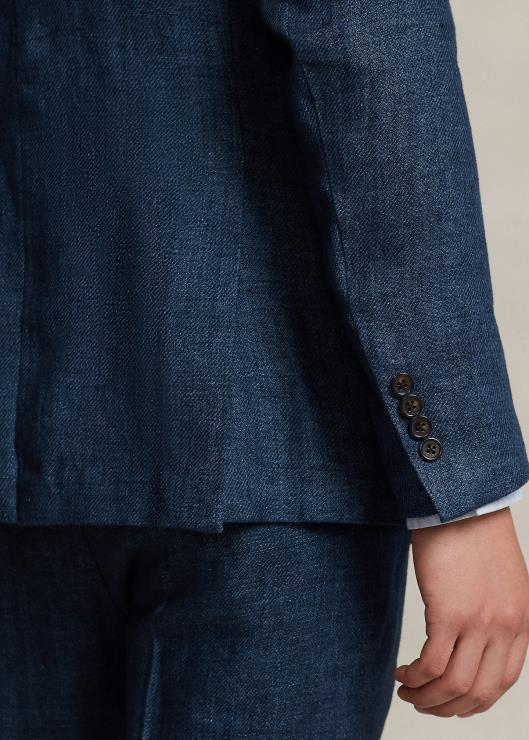 chaqueta de traje de espiga de lino suave de polo hombres Armada Ralph Lauren 2XR2V496