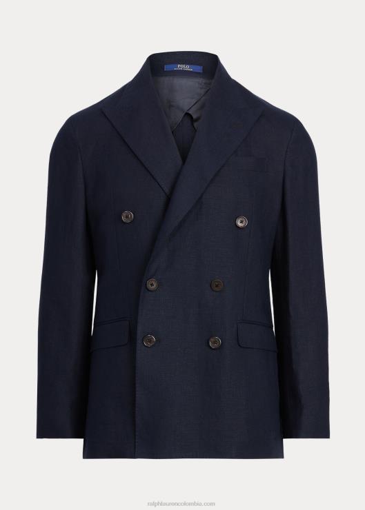 chaqueta de traje de polo de lino suave hombres azul marino oscuro Ralph Lauren 2XR2V1083