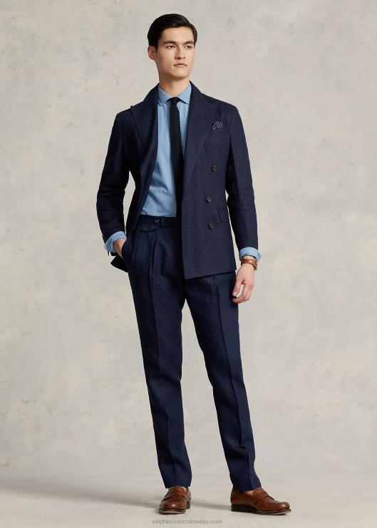 chaqueta de traje de polo de lino suave hombres azul marino oscuro Ralph Lauren 2XR2V1083