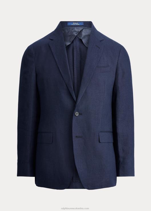 chaqueta de traje de polo de lino suave hombres azul marino oscuro Ralph Lauren 2XR2V747