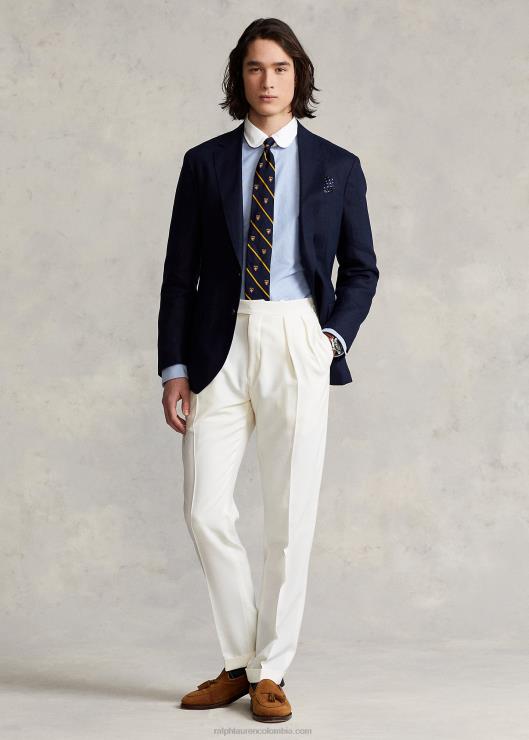 chaqueta de traje de polo de lino suave hombres azul marino oscuro Ralph Lauren 2XR2V747