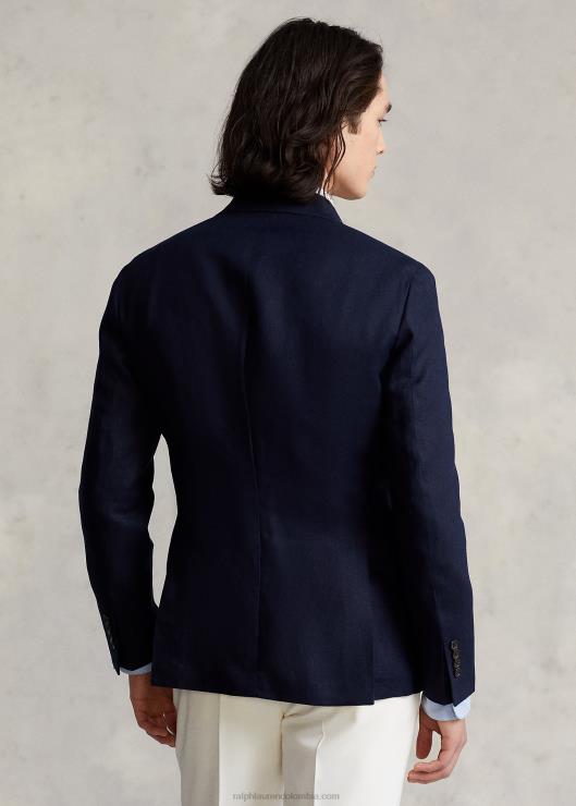chaqueta de traje de polo de lino suave hombres azul marino oscuro Ralph Lauren 2XR2V747