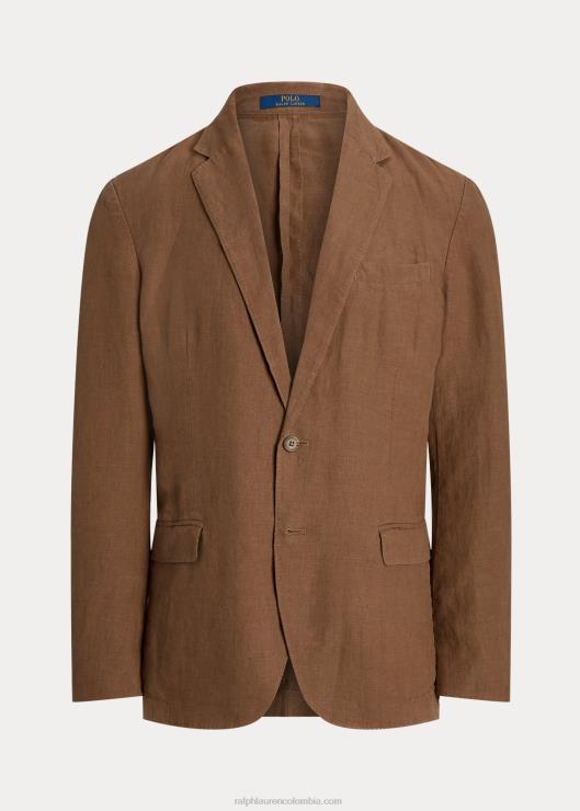 chaqueta de traje de polo de lino suave hombres equipaje marrón Ralph Lauren 2XR2V8459