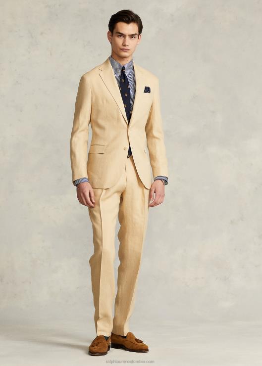 chaqueta de traje de polo de lino suave hombres paja Ralph Lauren 2XR2V748