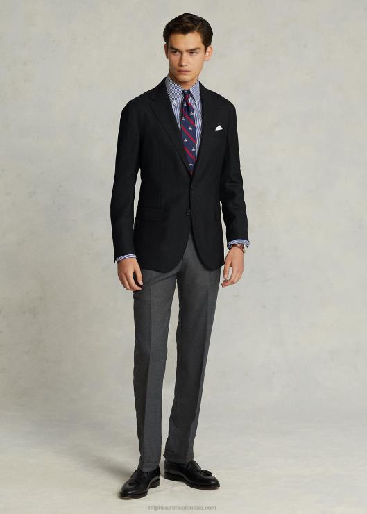 chaqueta de traje polo de lana suave oxford hombres negro Ralph Lauren 2XR2V541