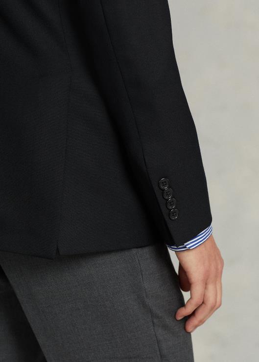 chaqueta de traje polo de lana suave oxford hombres negro Ralph Lauren 2XR2V541