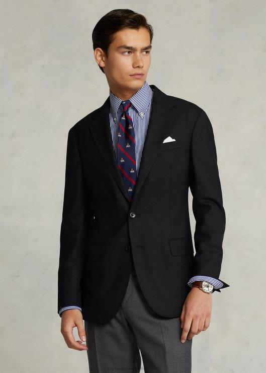 chaqueta de traje polo de lana suave oxford hombres negro Ralph Lauren 2XR2V541