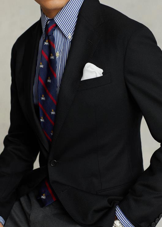 chaqueta de traje polo de lana suave oxford hombres negro Ralph Lauren 2XR2V541