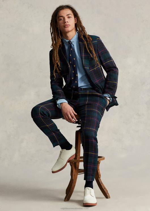 la chaqueta de lino a cuadros rl67 hombres reloj negro rojo/amarillo Ralph Lauren 2XR2V1177