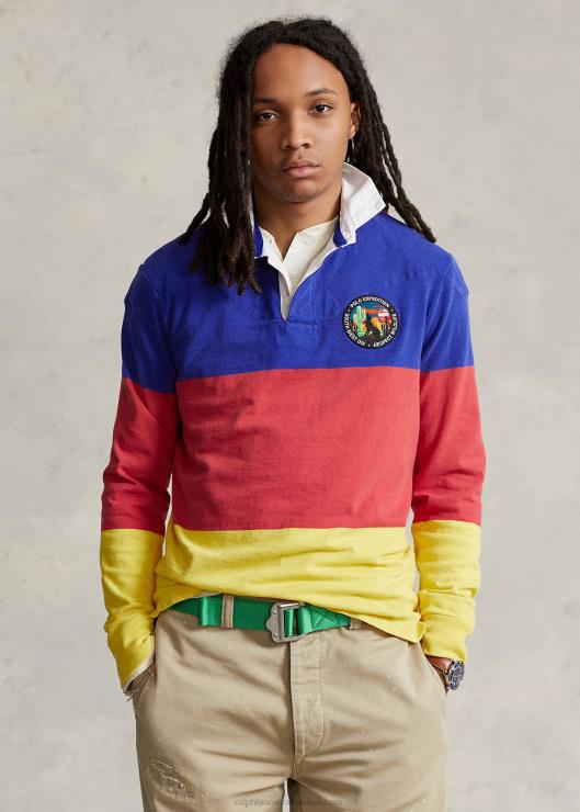 Camiseta de rugby de ajuste clásico con bloques de colores hombres limón triturado multi Ralph Lauren 2XR2V754