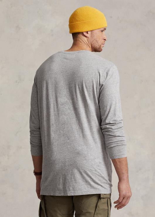 camiseta con cuello henley de punto flameado hombres brezo vintage oscuro Ralph Lauren 2XR2V1334