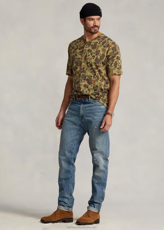 camiseta con cuello henley hombres camuflaje de rana Ralph Lauren 2XR2V1398