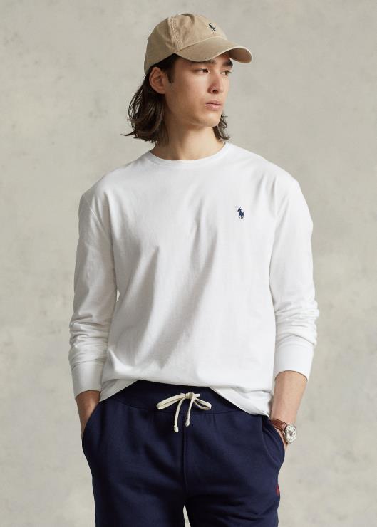 camiseta de manga larga de jersey-todos los ajustes hombres blanco Ralph Lauren 2XR2V181