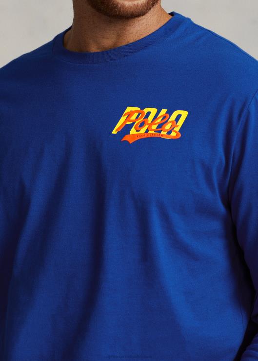 playera de manga larga con logo apilado hombres estrella de zafiro Ralph Lauren 2XR2V1397