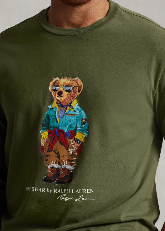 playera de manga larga con osito de polo hombres salvia oscura Ralph Lauren 2XR2V1346